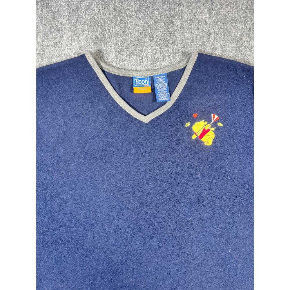 Y2K Disney Winnie the Pooh Fleece Pullover 3XL Navy
